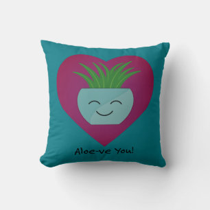 Adorably Funny Aloeve You  Aloe Throw Pillow