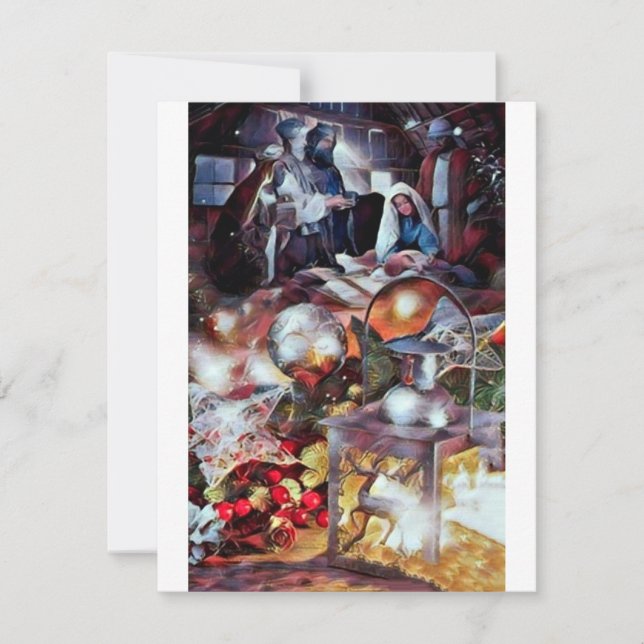 Adoration - Carte de Noël religieuse moderne (Devant)