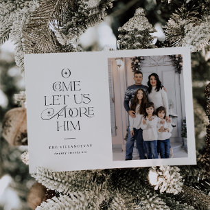 Adoration Modern Religious Christmas Photo Holiday Card