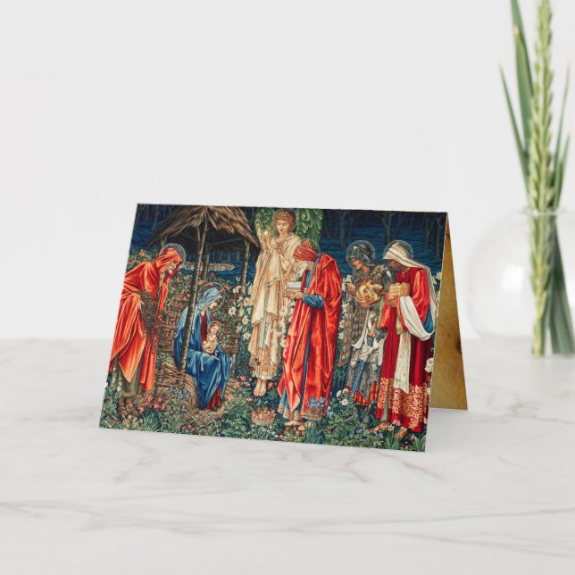 ADORATION OF MAGI,Burne-Jones Old Irish Blessing Card (Front)