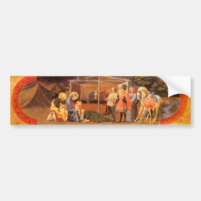 ADORATION OF MAGI Christmas Bumper Sticker (Front)
