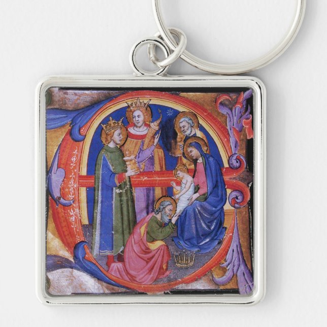 ADORATION OF MAGI CHRISTMAS NATIVITY PARCHMENT KEYCHAIN (Front)