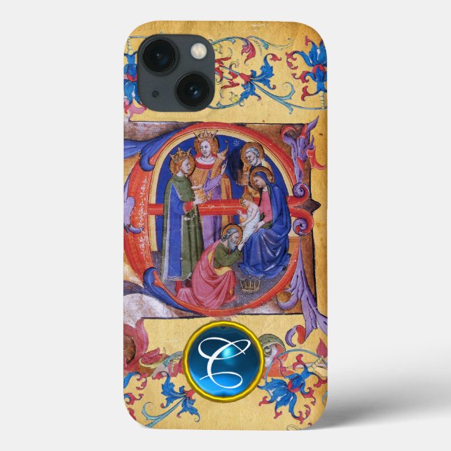 ADORATION OF MAGI CHRISTMAS PARCHMENT MONOGRAM Case-Mate iPhone CASE (Back)