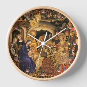ADORATION OF MAGI  Gentile Da Fabriano, Christmas  Clock