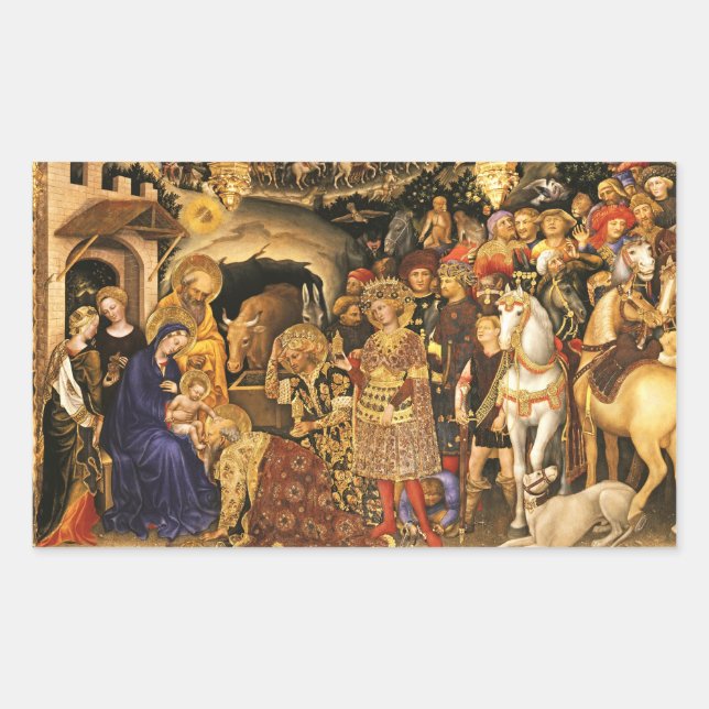 ADORATION OF MAGI  Gentile Da Fabriano, Christmas Sticker (Front)
