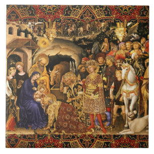 ADORATION OF MAGI Gentile Da Fabriano, Christmas Tile