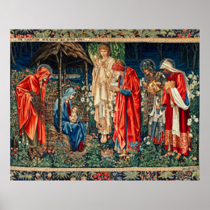ADORATION OF MAGI Morris,Burne-Jones Christmas Poster