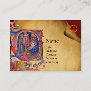 ADORATION OF MAGI NATIVITY CHRISTMAS PARCHMENT BUSINESS CARD