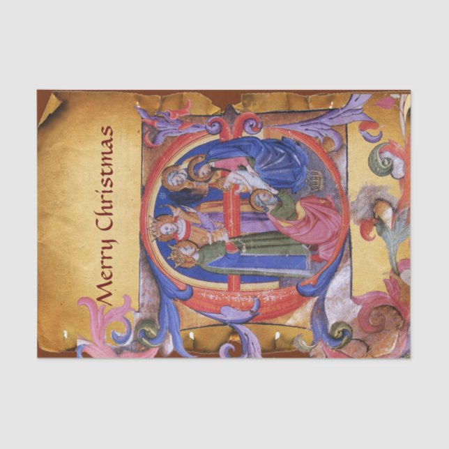 ADORATION OF MAGI NATIVITY CHRISTMAS PARCHMENT TISSUE PAPER (Front)
