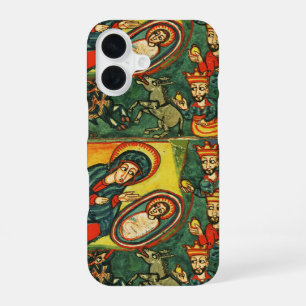 ADORATION OF MAGI ,PRIMITIVE NATIVITY Christmas iPhone 16 Case