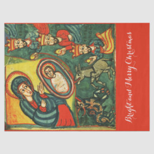 ADORATION OF MAGI ,PRIMITIVE NATIVITY Christmas  Tissue Paper