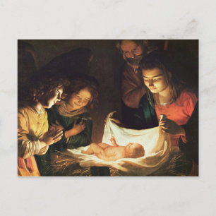Adoration of the baby, c.1620 postcard