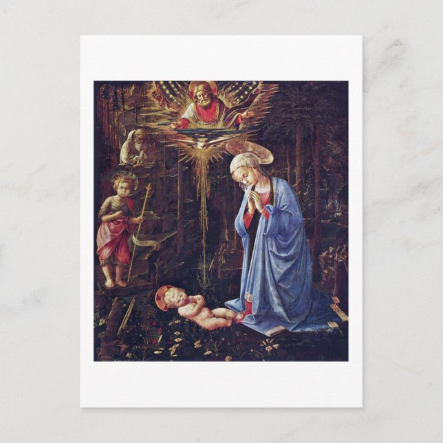 Adoration Of The Child And St. Bernard Postcard (Front)