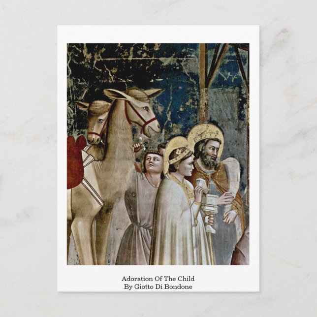 Adoration Of The Child By Giotto Di Bondone Postcard (Front)