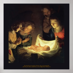 Adoration of the Child - Honthorst c1622 Poster