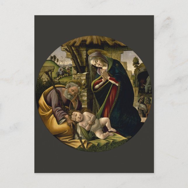 Adoration of the Christ Child by Botticelli Postcard (Front)