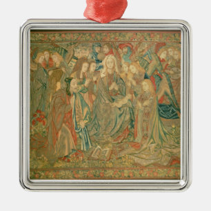 Adoration of the Christ child  (Tapestry) Metal Ornament
