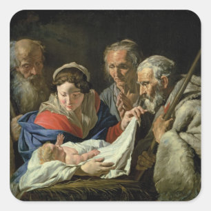Adoration of the Infant Jesus Square Sticker