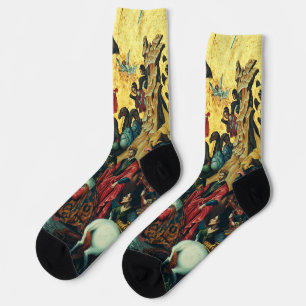 Adoration of the Kings by Michele Damaschino Socks