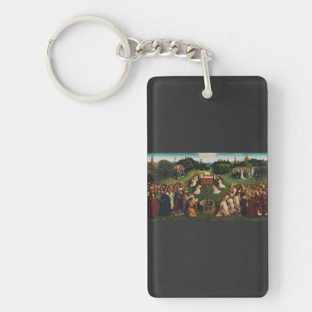 Adoration of the Lamb by Jan van Eyck Keychain (Front)