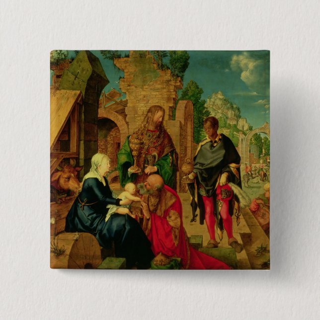Adoration of the Magi, 1504 2 Inch Square Button (Front)