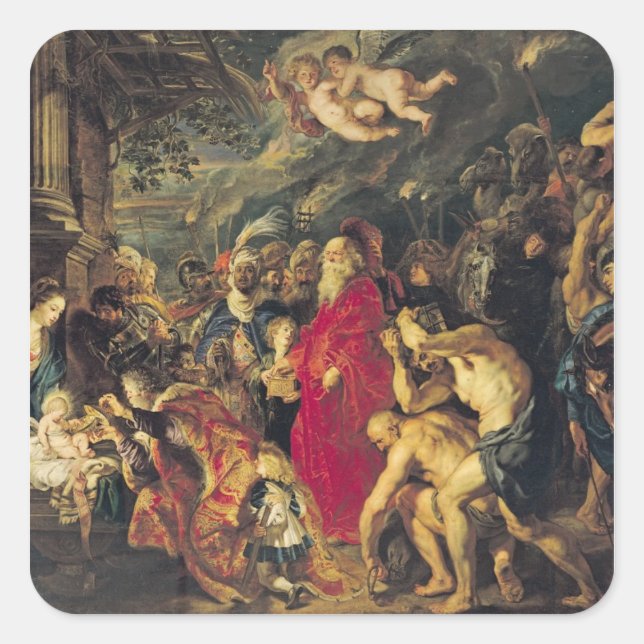 Adoration of the Magi, 1610 Square Sticker (Front)