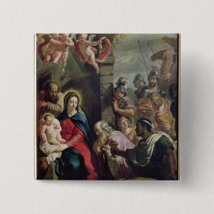 Adoration of the Magi 2 Inch Square Button