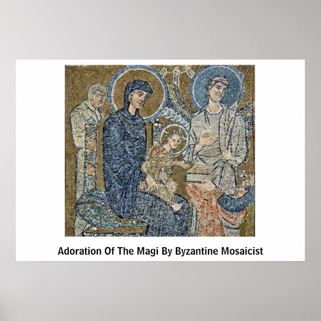 Adoration Of The Magi By Byzantine Mosaicist Poster (Front)