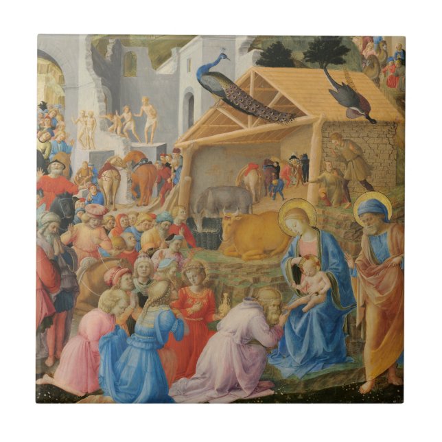 Adoration of the Magi by Fra Angelico and Filippo  Tile (Front)