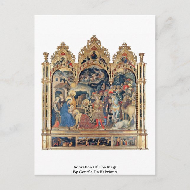 Adoration Of The Magi By Gentile Da Fabriano Postcard (Front)