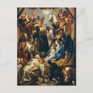 Adoration of the Magi by Jacob Jordaens Postcard
