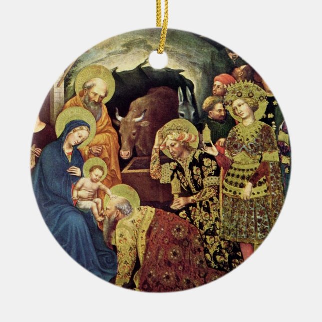 Adoration of the Magi Ceramic Ornament (Front)