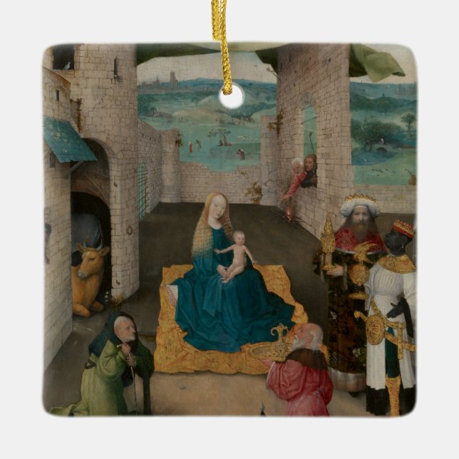 Adoration of the Magi Ceramic Ornament (Front)