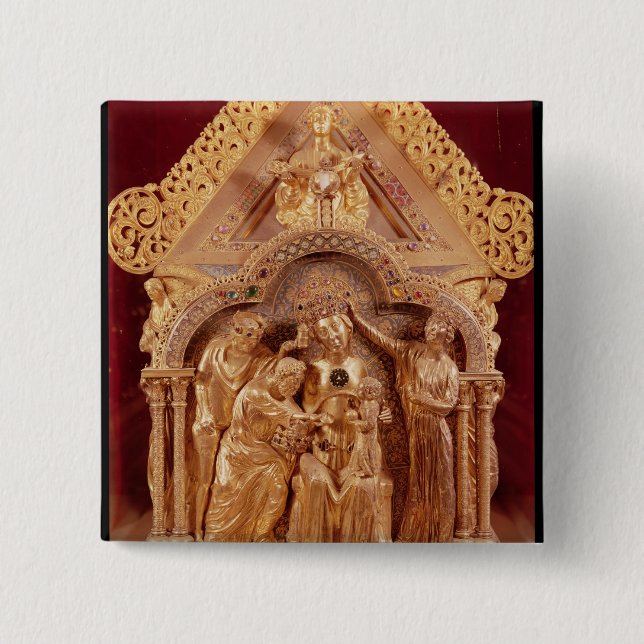 Adoration of the Magi, gabled end 2 Inch Square Button (Front)