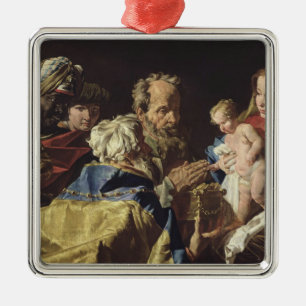 Adoration of the Magi Metal Ornament