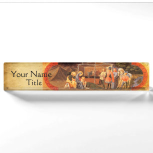 ADORATION OF THE MAGI NATIVITY PARCHMENT NAMEPLATE