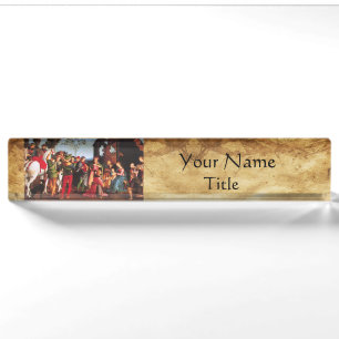 ADORATION OF THE MAGI NATIVITY PARCHMENT NAMEPLATE