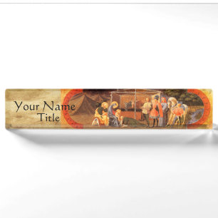 ADORATION OF THE MAGI NATIVITY PARCHMENT NAMEPLATE