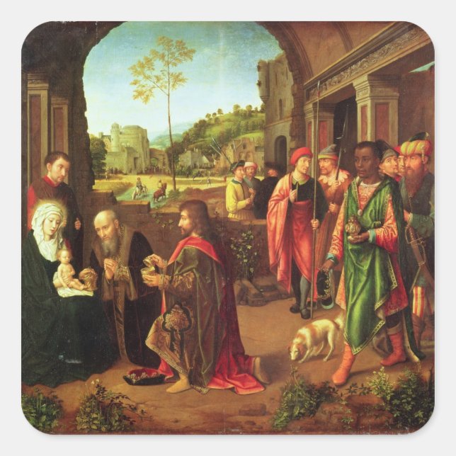 Adoration of the Magi Square Sticker (Front)
