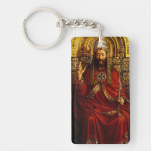 Adoration of the Mystic Lamb by Jan van Eyck Keychain