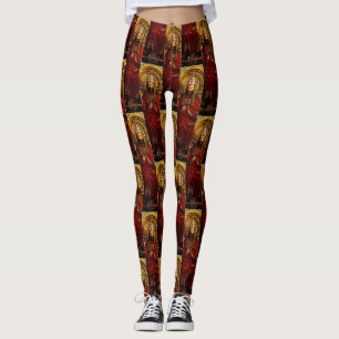 Adoration of the Mystic Lamb by Jan van Eyck Leggings