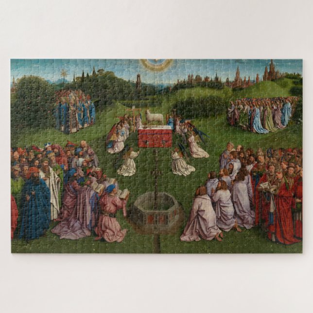Adoration of the Mystic Lamb, The Ghent Altarpiece Jigsaw Puzzle (Horizontal)
