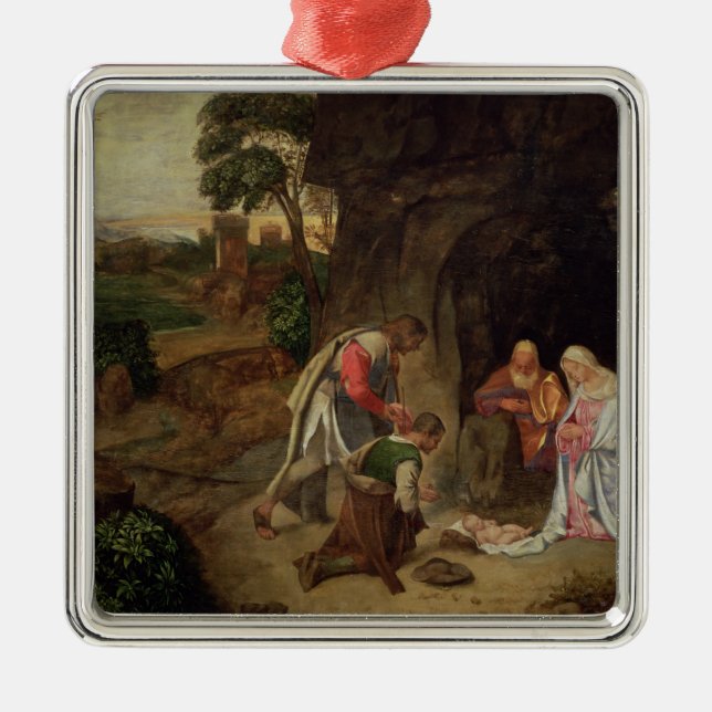 Adoration of the Shepherds, 1510 Metal Ornament (Front)