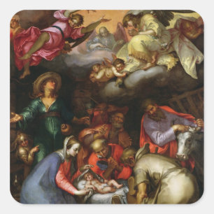 Adoration of the Shepherds, 1612 Square Sticker