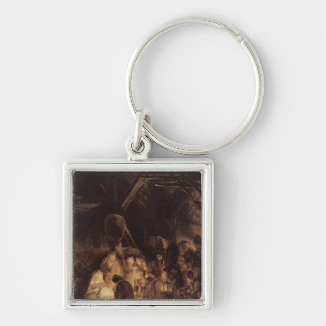 Adoration of the Shepherds, 1646 Keychain (Front)