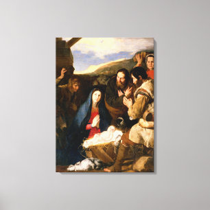 Adoration of the Shepherds, 1650 Canvas Print