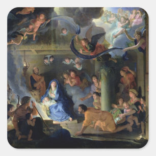 Adoration of the Shepherds, 1689 Square Sticker