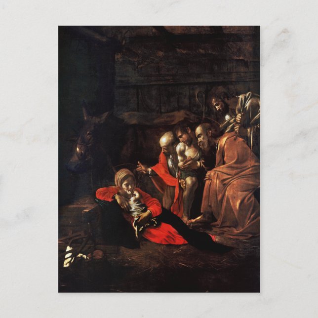 Adoration of the Shepherds by Caravaggio (1609) Postcard (Front)