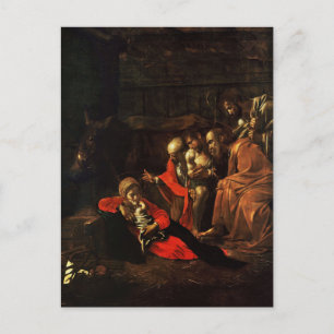 Adoration of the Shepherds by Caravaggio Postcard