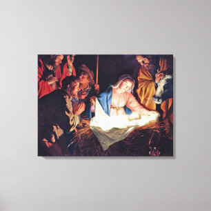 Adoration of the Shepherds by Gerard van Honthorst Canvas Print
